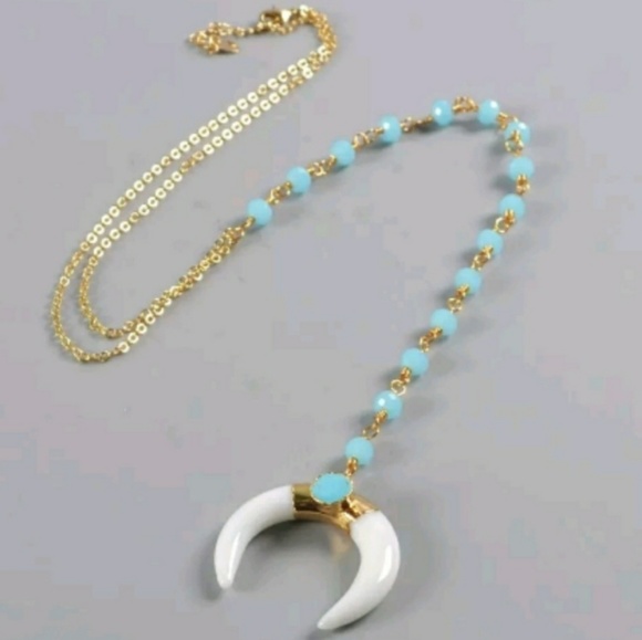 Jewelry - "boho princess" Crescent Howlite necklace